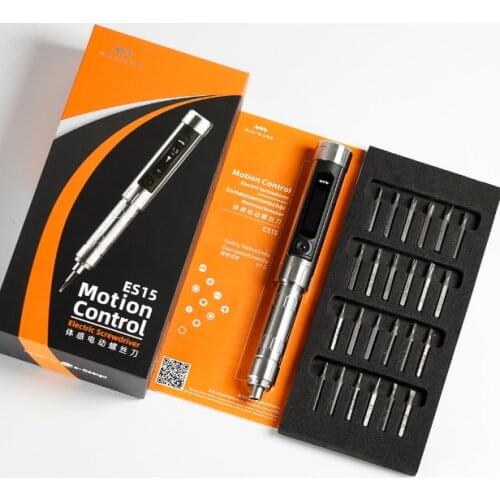 Electric Power Screwdriver Mini ES120 Precision Motion Control Cordless with STM32 CPU 3 Axis Gyro PH00 SL2 Bits Portable Pouch