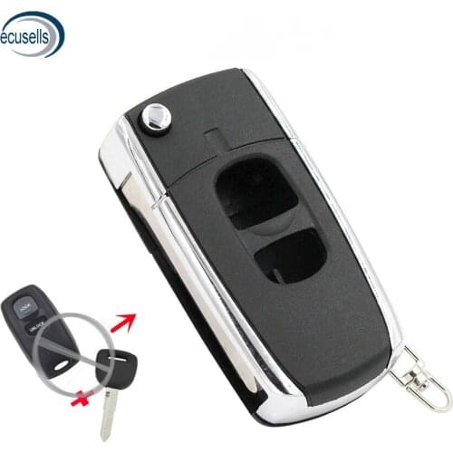 2 BUTTONS FLIP REMOTE CAR KEY CASE SHELL KEYLESS ENTRY FOR MAZDA 2 3 6 323 626