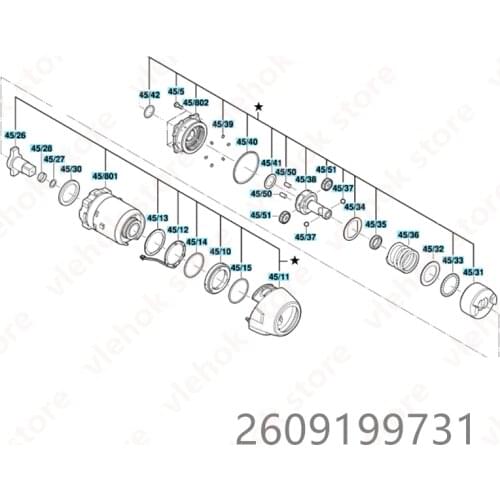 GearBox Gear Box for BOSCH PS82 GDS12V-EC GDS10.8V-EV GDS10.8V-EC GDS12V-115 2609199731 Power Tool Accessories Electric tools pa
