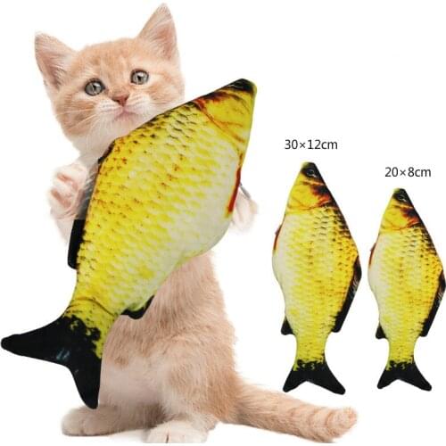 Creative 3D Fish Shaped Cat Pet Dog Toy Cat Mint Gift Filling Pillow Pet Supplies New DIY Plush Cat Toy Colorful Bell Ball