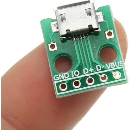 Micro USB To Dip Female Socket B Type Microphone 5P Patch To Dip with Soldering Adapter Board DIY Parts