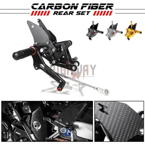 Motorcycle CNC & Carbon Fiber Footrest Rear Sets Adjustable Rearset Foot Pegs for HONDA CBR250R CBR300R CBR 2011-2013