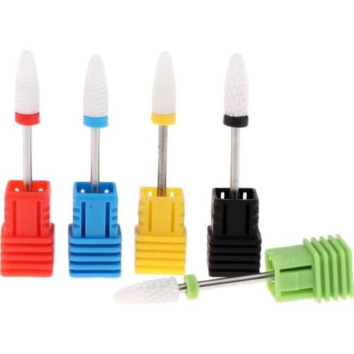 5 pcs Manicure Nails Polishing Cuticle Removal Ceramic Nail Art Drill Bit Set