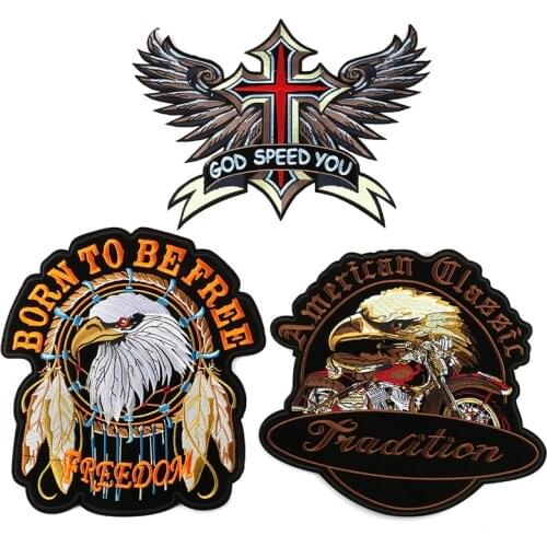 2020 New Embroidered Patch Motorcycle Clothing High-End Accessories Clothing Accessories with Adhesive Eagle