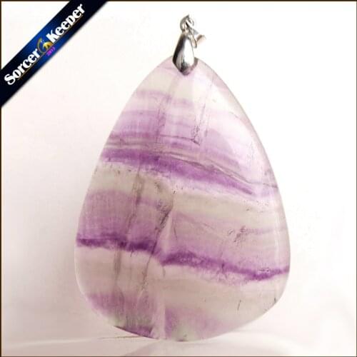 Wholesale Genuine Natural Rainbow Fluorite Crystal Stones Reiki Healing Women Necklaces Pendant Beads Jewelry Craft Making QS508