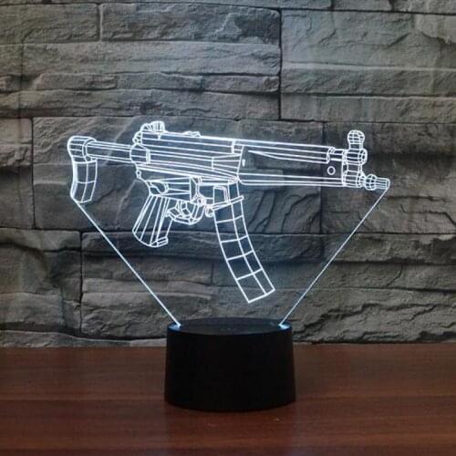 Submarine Gun Modeling 3d Creative Nightlight Led Acrylic Vision Lighting Table Lamp Shades For Table Lamps
