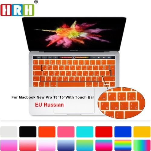 HRH Russian Durable Keyboard Cover Silicone Skin For Macbook Pro Touch Bar 13" 15"A1706 A1707 A1989 A1990 A2159 EU Layout