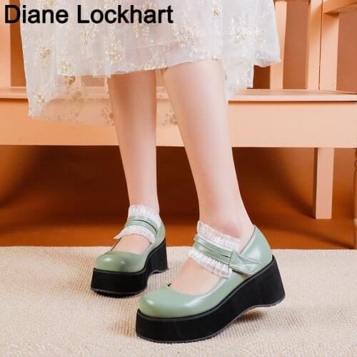 Dropship Brand New Female Lolita Cute Mary Janes Pumps Platform Wedges High Heels womens Pumps Sweet Gothic Punk Shoes Woman