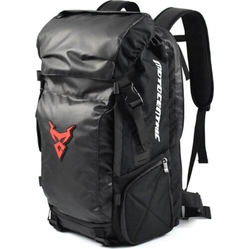 Motorcycle Reflective Backpack Travel Waterproof Helmet Backpack Large Capacity Helmet Holder Luggage Storage Bag Sports Outdoor