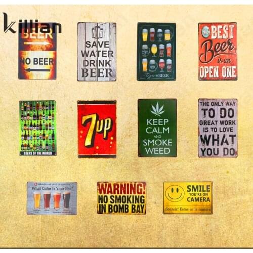 Vintage Metal Plaque Sign Beer Metal Painting Decor Warning Sign Display Text Metal Poster Home Decoration Bar Wall Metal Plate