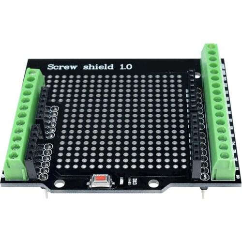 Proto Screw Shield for Arduino Open Source Reset Button D13 LED NEW For Breadboard 3.81 Terminal Double-sided PCB SMT Solder DIY