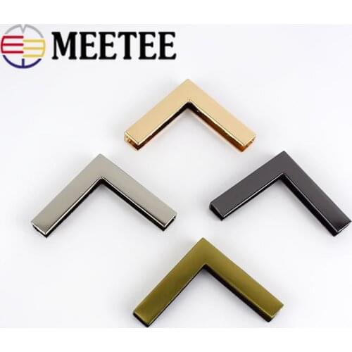 Meetee 4/10pcs 40mm Protect Corner Bag Buckles Edging Metal Buttons Luggage Handbag Leather Crafts Hardware Accessories F1-10