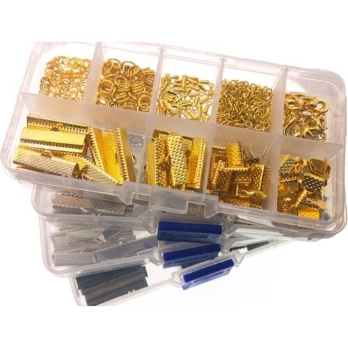 1Box Single Jump Ring&Lobster Clasp&Tail Extender Chain&Crimp End Fastener&Waterdrop for Necklace DIY Making Jewelry Accessories