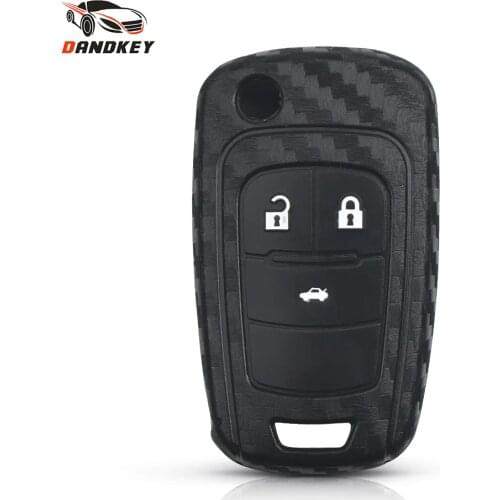 Dandkey Remote Carbon Silicone Car Key Case For Chevrolet Cruze Key Cover Opel Vauxhall Corsa Astra Vectra Zafira Omega Flip Key