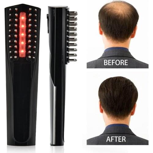 Electric Vibration Massage Comb Hair Growth Care Treatment Anti Hair Loss Phototherapy Scalp Massager Comb USB Rechargeable