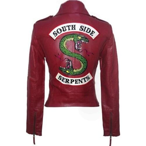 River Valley Town Leather Snake Bang Jacket Spring Leather Women PU Washed Leather Motorcycle Womens Slim Short fashion Jacket
