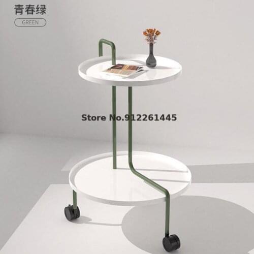 Mobile Tea Table Minimalist Side Table Simple Modern Small Round Table Light Luxury Corner Table Living Room Creative Sofa Side