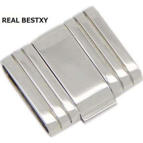 REAL BESTXY 10pcs/lot 316L Stainless steel magnetic clasps for leather jewelry