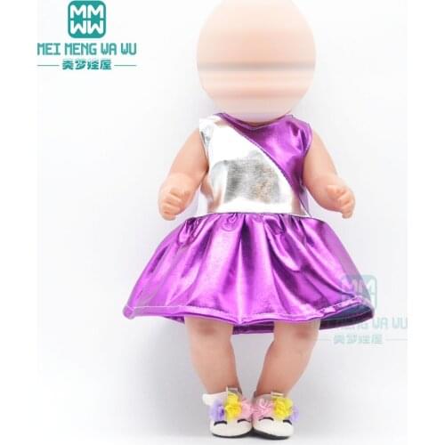 Doll Clothes shiny dress Hara pants suit for 43 cm toy new born doll baby 18 Inch American doll accessories