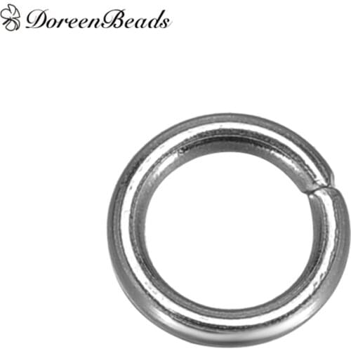 DoreenBeads 304 Stainless Steel Opened Jump Rings Findings Round Silver Color Handmade DIY Making Jewelry 5mm( 2/8") Dia, 500PCs