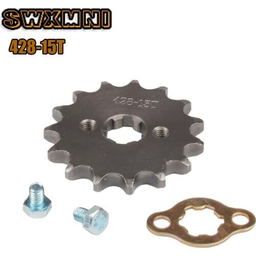 428# 15T Teeth Front Engine 17mm 20mm Chain Sprocket With Retainer Plate Locker for Dirt Pit Bike ATV Quad Go Kart Moped Buggy