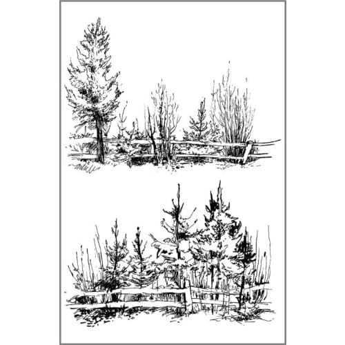 Lush Forest Tree DIY Silicone Clear Stamp Cling Seal Scrapbook Embossing Album DecorCraft Art Handmade Gift