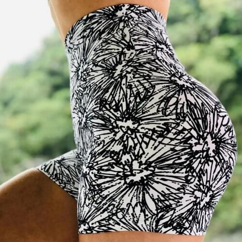 Print High Waist Workout Short Vital Seamless Fitness Yoga Shorts Scrunch Butt Yoga Running Shorts Sport Women Gym Leggings #T2P