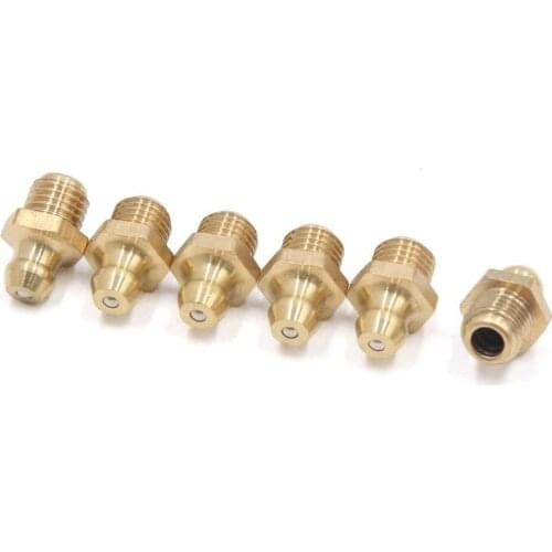 Uxcell 6 Pcs Brass M8 x 1mm Thread Straight Grease Zerk Nipple Fitting for Car, 6 Pack