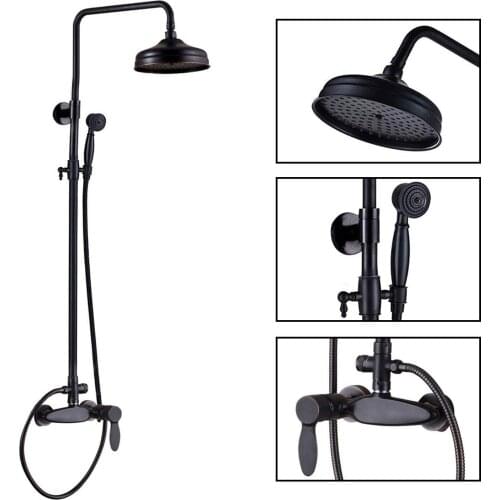 Bathroom Shower Faucet Mixer Wall Mount Rainfall Shower Set Mixer Tap Brass Tub Spout Bath Shower Mixers