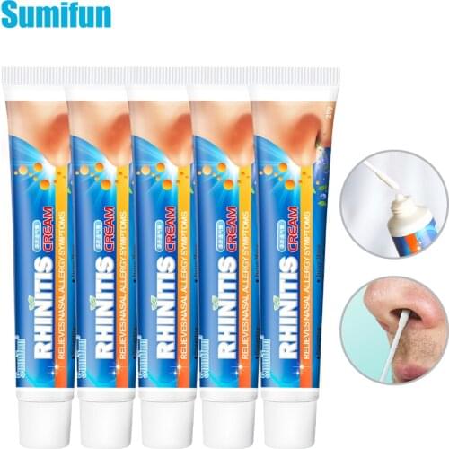 Sumifun 5Pcs NewNasal Essential Oils Rhinitis Sinusitis Nasal Congestion Treatment Cream Natural Mint Extract Refresh Nose Cold