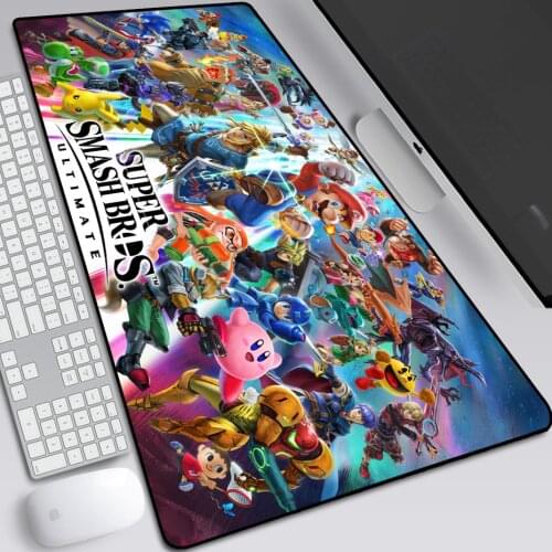 Super Game Super Smash Bros Anime Large Pad Mouse Mat Computer Gamer Locking Edge Mousepad Keyboard Mice Mat Pad