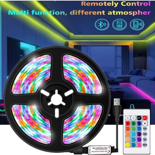 LED Strip Lights Bluetooth USB RGB DC5V SMD5050 1-5M TV Back Light Night Flexible Lamp Tape Luces Diode Wall Holiday Decor