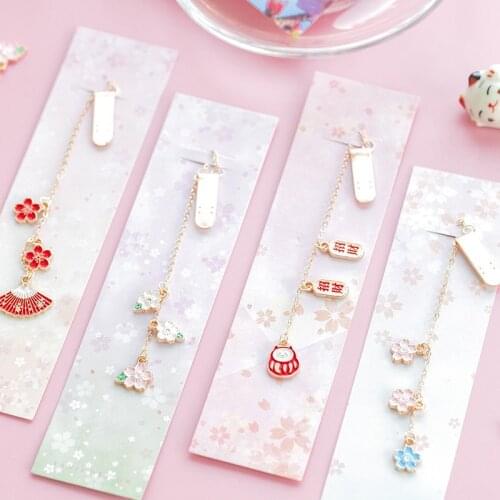 1 Pcs Creative Pattern Metal Bookmark Cute Simple Girl Acrylic Pendant Decoration Journal Gift For Kids BookMark Office Supplies