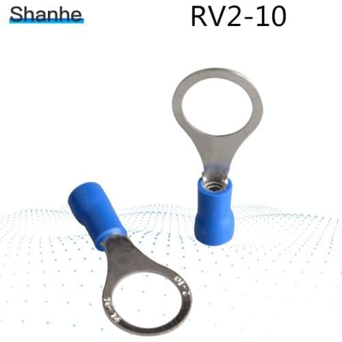 10PCS RV2-10 insualted ring crimp terminal connector 16-14AWG