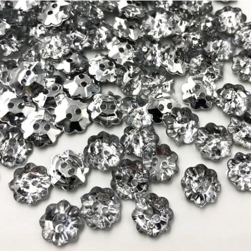 100 pcs Flowers acrylic buttons shirt buttons 2 holes flower shape garment sewing accessories notions DIY crafts PT288