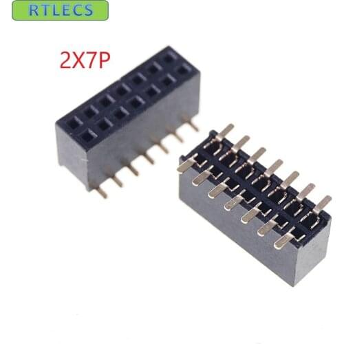 1000pcs 2x7 P 14 pin 1.27mm Pitch Pin Header Female dual row SMT straight Surface Mount PCB Rohs Lead free