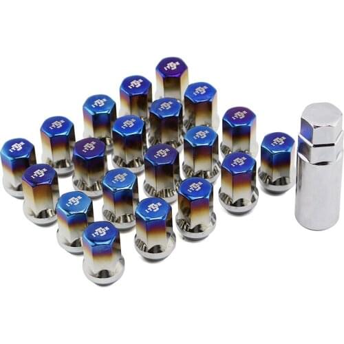 20pcs M12x1.25mm*1.5mm Car-styling Carbon Steel Tuner Car Wheel Lug Nuts with Locking Baked blue Car accessories