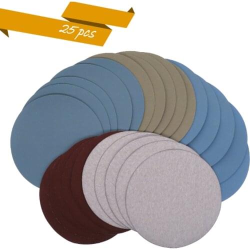 25PCS 5 Inch Dry & Wet Sandpaper Round Sanding Discs Grit 1000/2000/3000/4000/5000 Hook Loop Polishing Sand Sheets