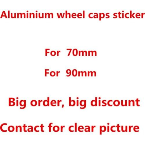 400pcs New Car Styling 3D Aluminium 45mm 70mm 90mm Black Wheel Hub Centre Cap Sticker Badge Emblem