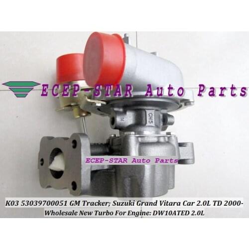 Free Ship K03 51 53039880051 53039700051 ZY34027010 1390067G00 Turbo For SUZUKI Grand Vitara For GM Tracker DW10ATED RHW 8v 2.0L
