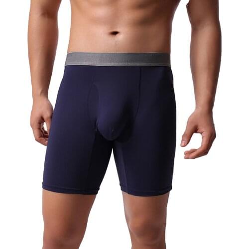 New Arrival 4-Color Men Sexy Boxer Ice Silk Young Men Underwear Elastic U-Shaped Convex Underwear Solid Color Men Underwear