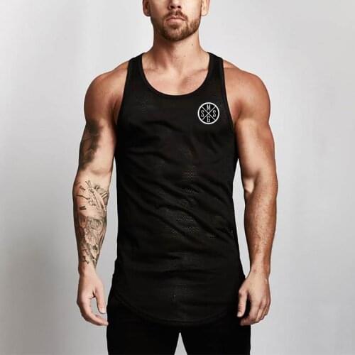 Brand Clothing 2021 Summer Singlets Mens Tank Tops Shirt,Bodybuilding and Fitness Mens Mesh Gyms Stringer Tank Top