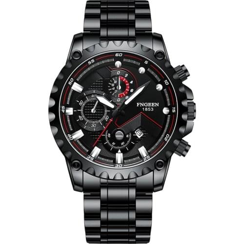 2021 New Fashion Mens Watches with Stainless Steel Top Brand Luxury Sports Chronograph Quartz Watch Men Relogio Masculino Gift