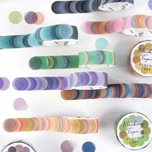 Color Dots Washi Paper Masking Tape Round Sticker Decorative Decorative Account Album Tape Scrapbook Material Planner Photo B7L9