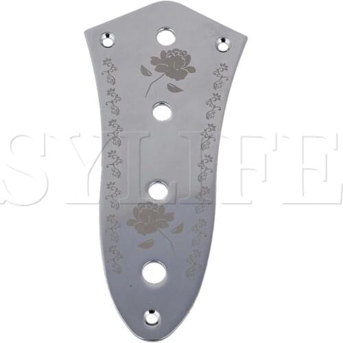 Flower Pattern Chrome Zinc Alloy Durable JB Bass Guitar Control Plate