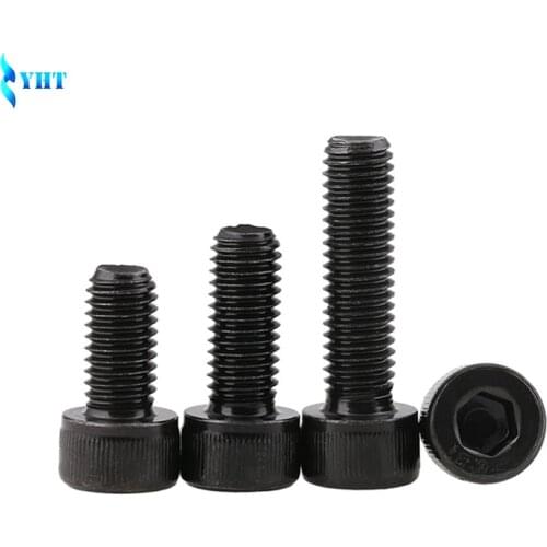 DIN912 Metric Thread Screws M2 M2.5 M3 M4 M5 M6 M8 Black Grade 12.9 Alloy Steel Hex Socket Head Cap Screw Bolts 3 4 5 6 8 10 MM