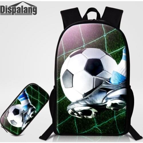 Dispalang 2PCS/Set Backpack with Pencil Case For Primary Students Cool Ball School Bags For Teenagers Book Bag Casual Rucksack