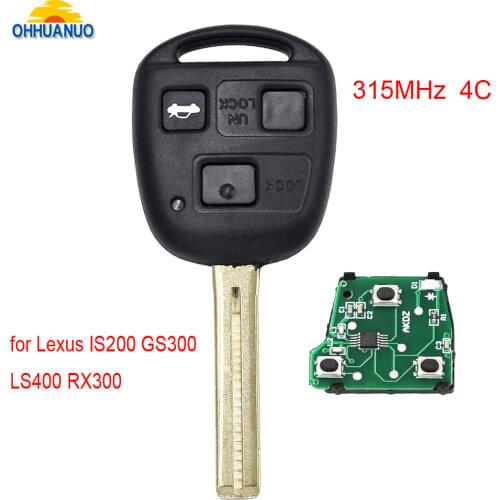 3 Buttons Remote Key Fob Smart Car Key 315MHz With 4C Chip for Lexus IS200 GS300 LS400 RX300