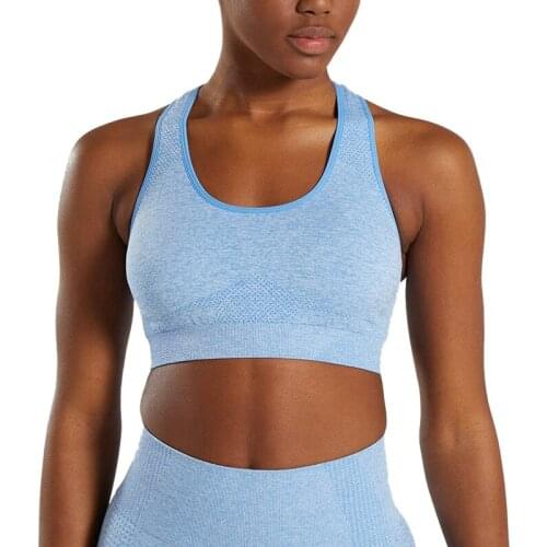 Women Seamless Fitness Sports Bra Running Workout Yoga Bra Wide Straps Energy Fitness Workout Tops Sportswear Bra Sports Bras