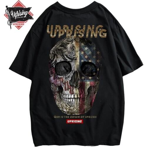 Plus size fashion skull T-shirt mens brand short-sleeved mens streetwear O-neck slim T-shirt Calaveras Camiseta hip-hop